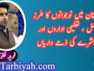 پاکستان میں نوجوانوں کا طرز عمل ، تعلیمی اداروں اور معاشرے کی ذمے داریاں